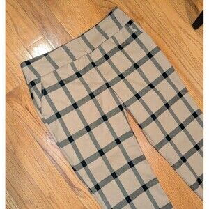 7th Avenue Design Studio Size 12 Brown & Black Plaid Pants